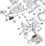 N0425 02A8 Genuine Buell Footpeg Or Sidestand E Clip B2M